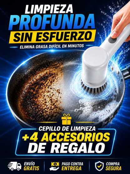 ✨Deja de perder horas fregando grasa y suciedad difíciles — Cepillo Eléctrico 5 en 1